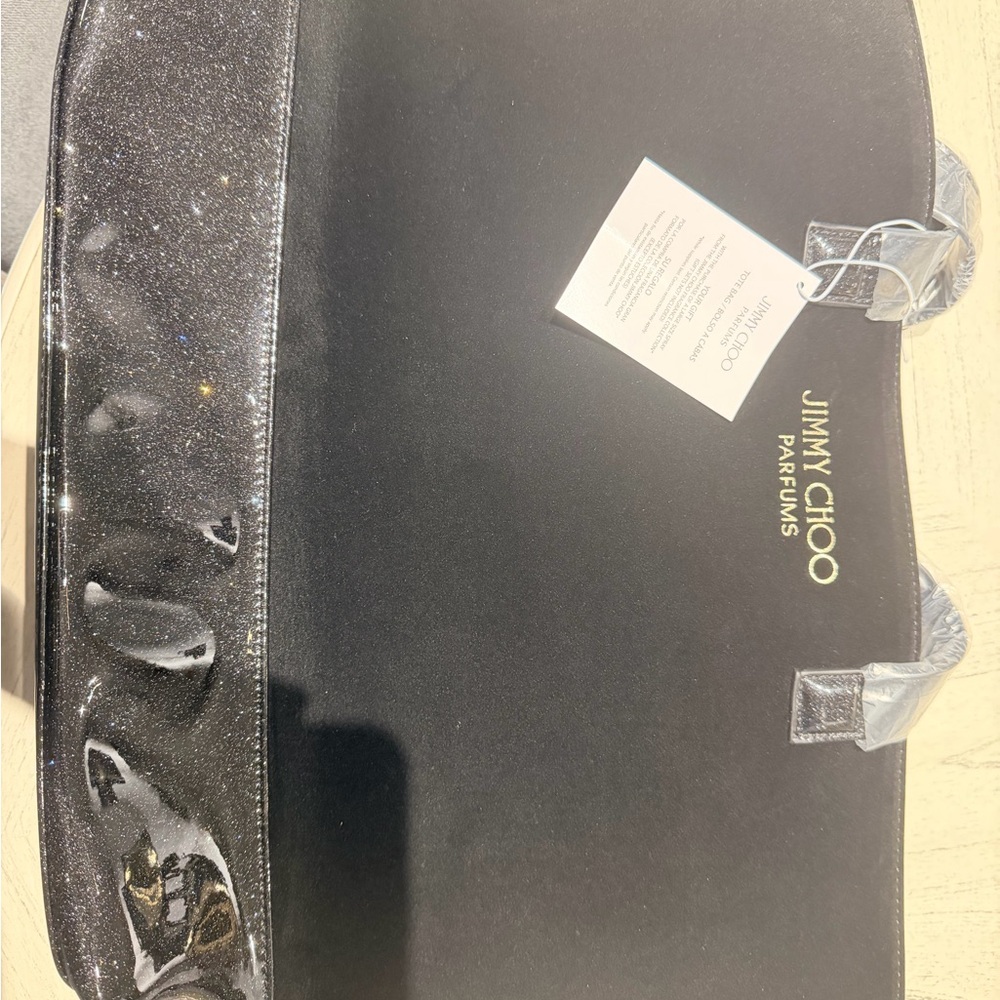 Jimmy Choo Black Iridescent Tote Velvet